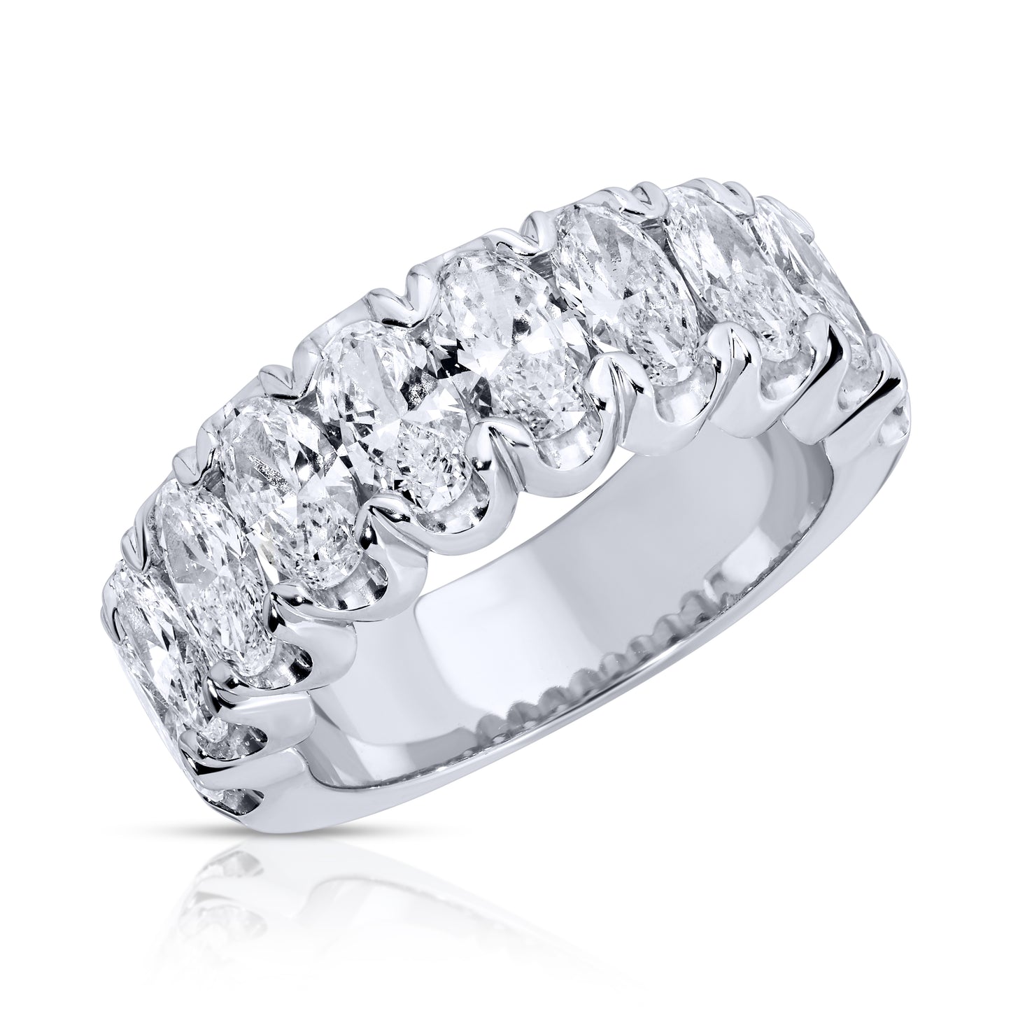 Oval Cut Diamond Halfway Eternity Band Ring