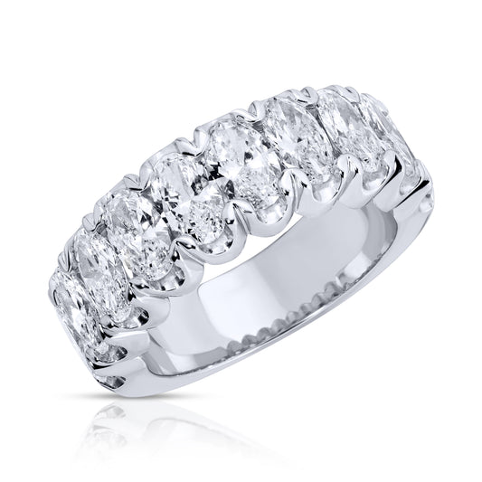 Oval Cut Diamond Halfway Eternity Band Ring