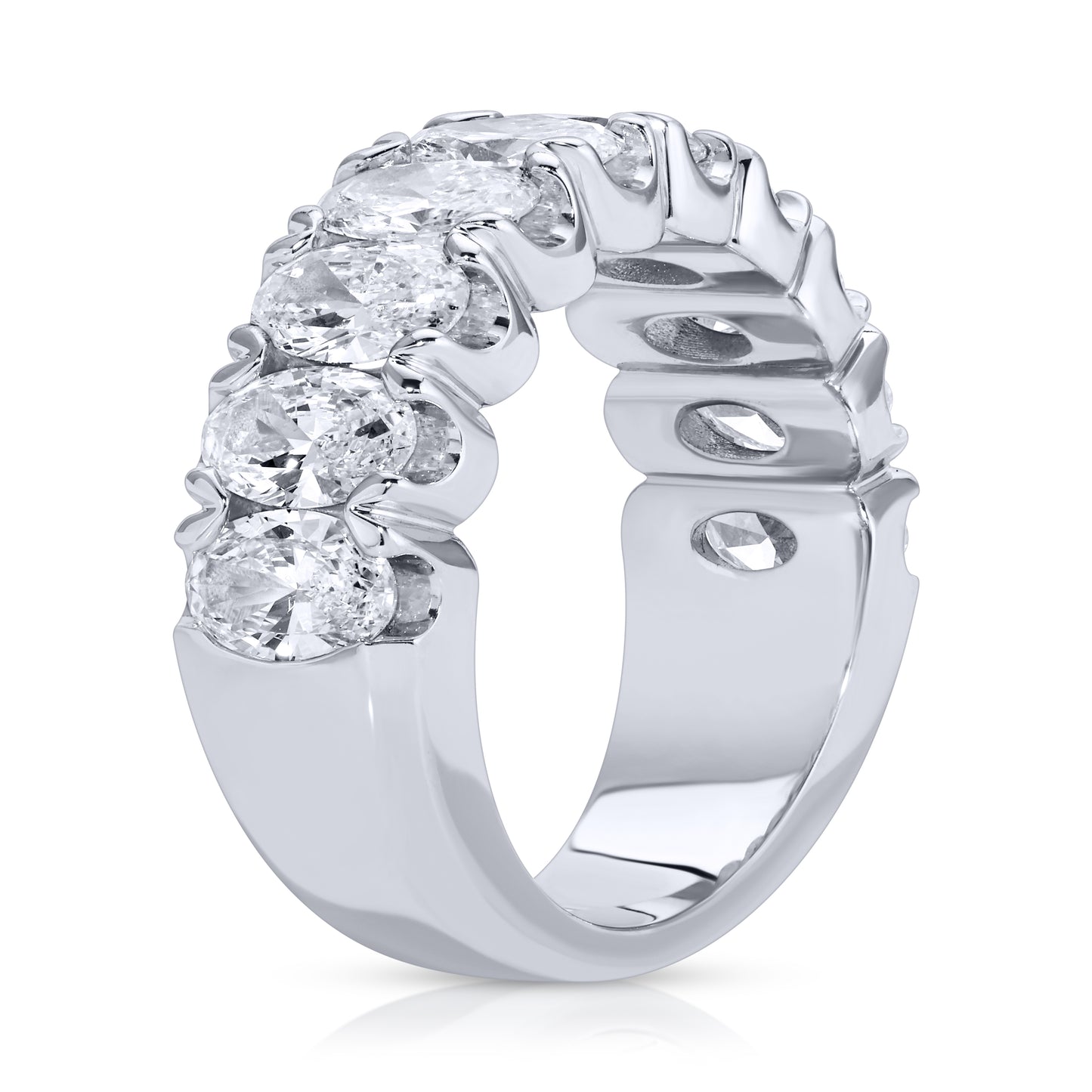 Oval Cut Diamond Halfway Eternity Band Ring