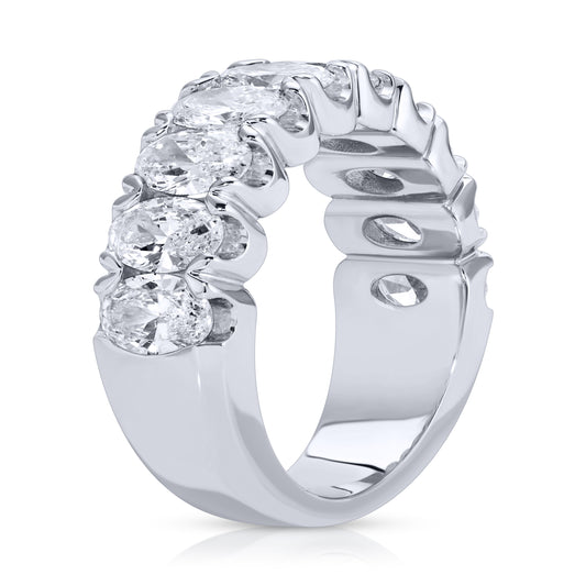 Oval Cut Diamond Halfway Eternity Band Ring