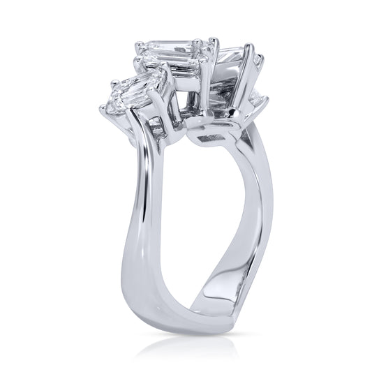 Trendy Set Emerald Cut Diamond Band Ring