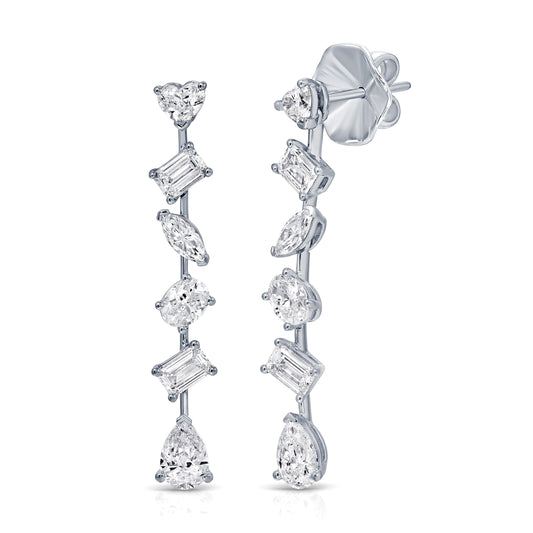 Mixed Fancy Cut Diamond Earrings