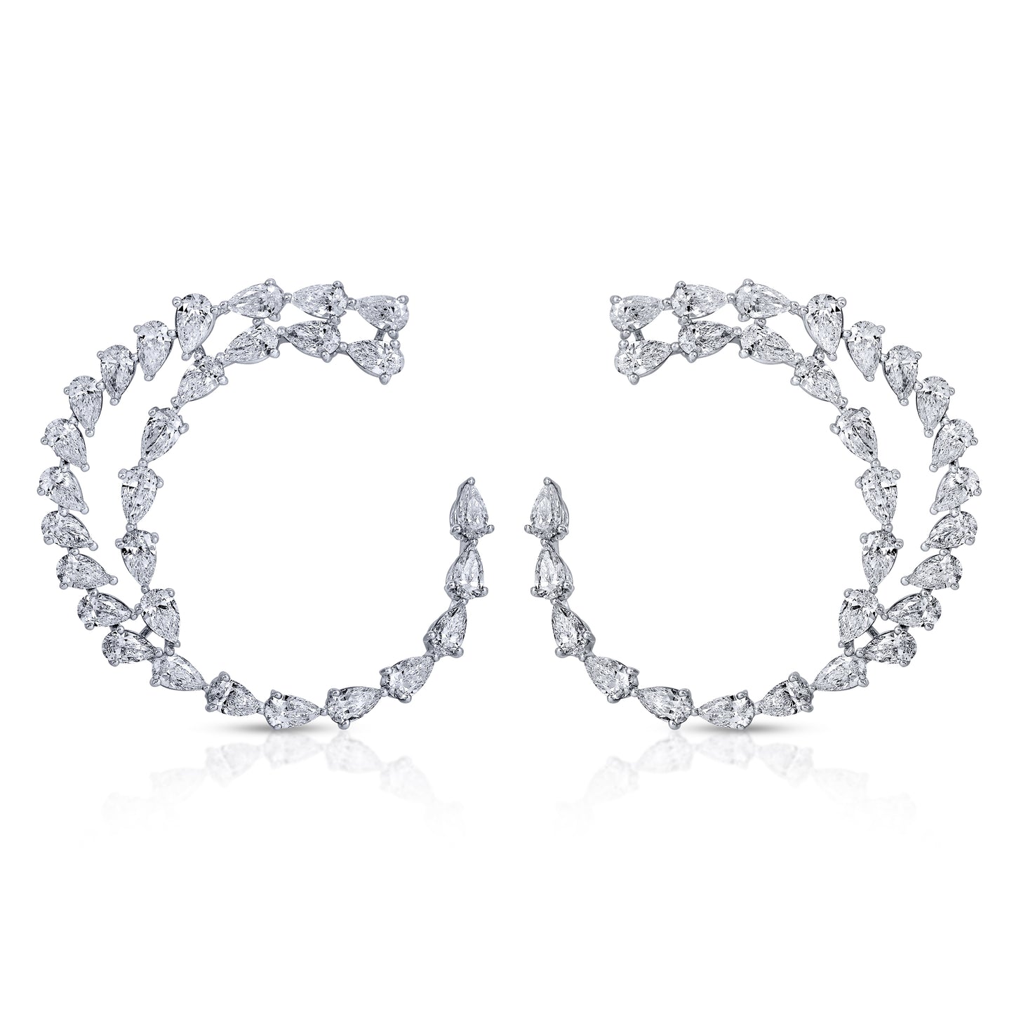 Pear Shape Diamond Loop Earrings