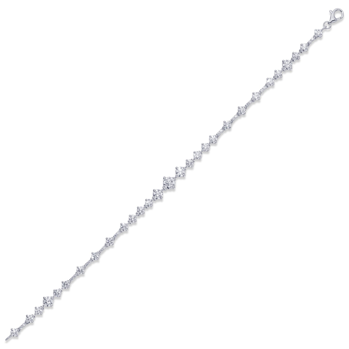 Graduated Round Cut Diamond Tennis Bracelet