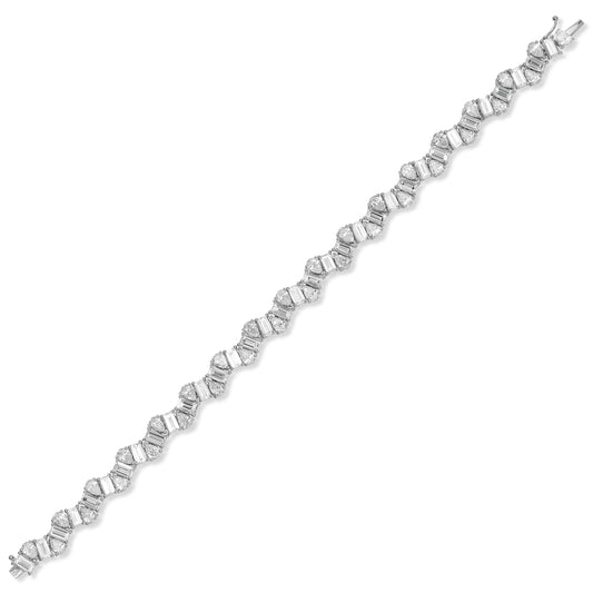 Baguette and Pear Cut Diamond Tennis Bracelet