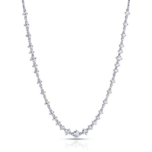 Graduated Round Cut Diamond Choker Necklace