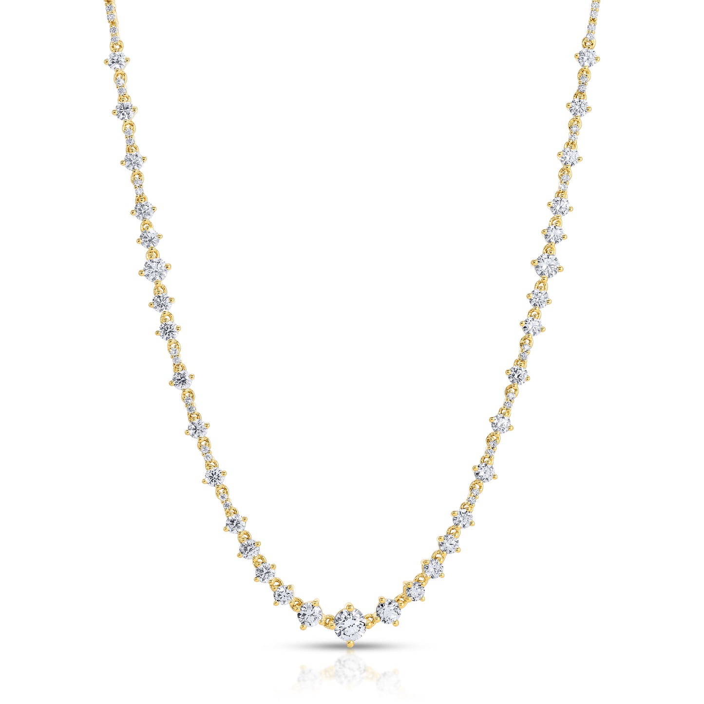 Graduated Round Cut Diamond Choker Necklace
