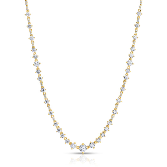 Graduated Round Cut Diamond Choker Necklace
