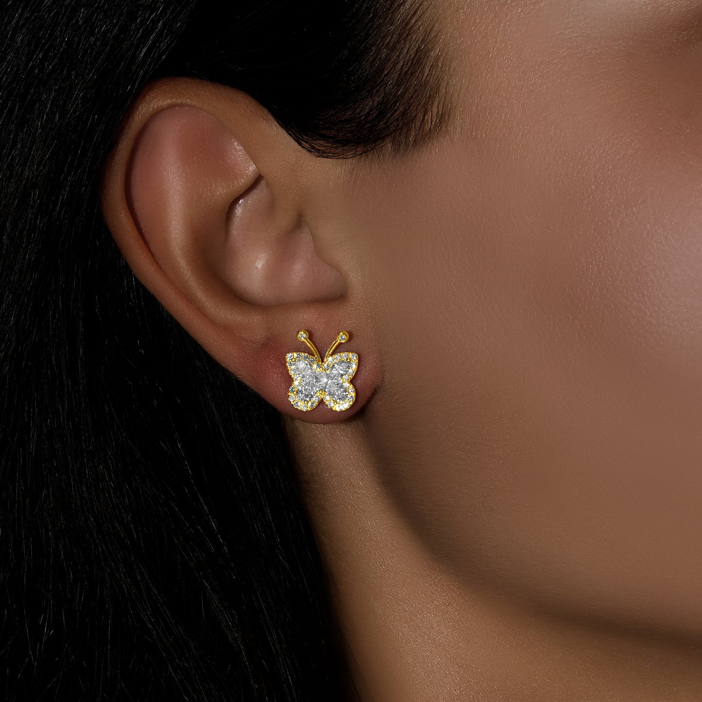 Marquise and Pear Shape Diamond Butterfly Earrings