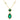 Pear Shape and Asscher Cut Green Emerald and Diamond Pendant