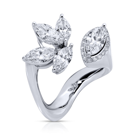 Marquise Cut Diamond Toi et Moi Ring