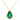 Pear Shape Green Emerald and Diamond Pendant