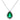 Pear Shape Green Emerald and Diamond Pendant