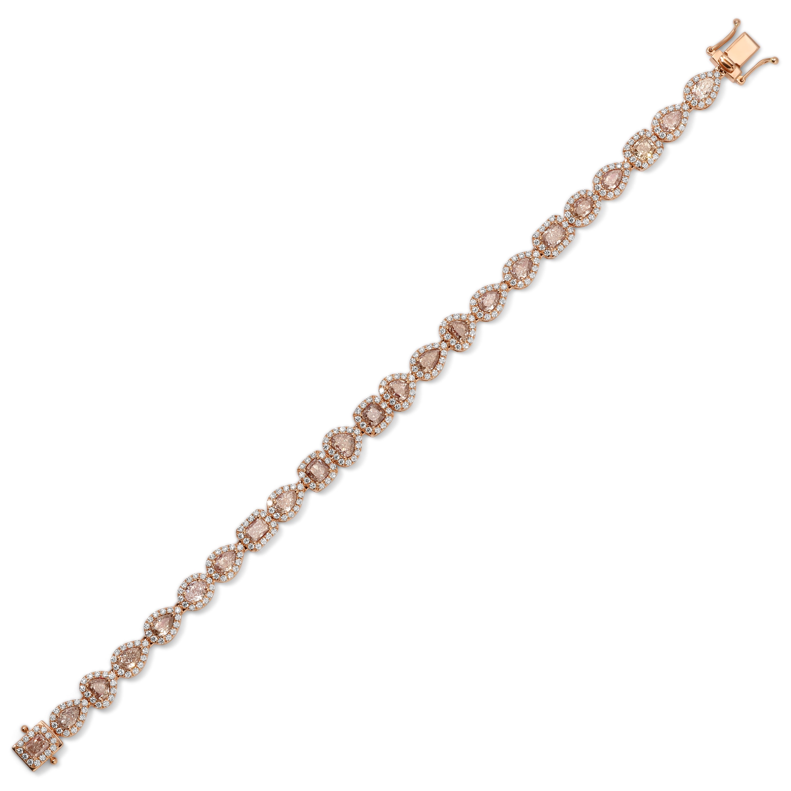 Pink Multi Fancy Cut Diamond Tennis Bracelet – 7.57 ct.