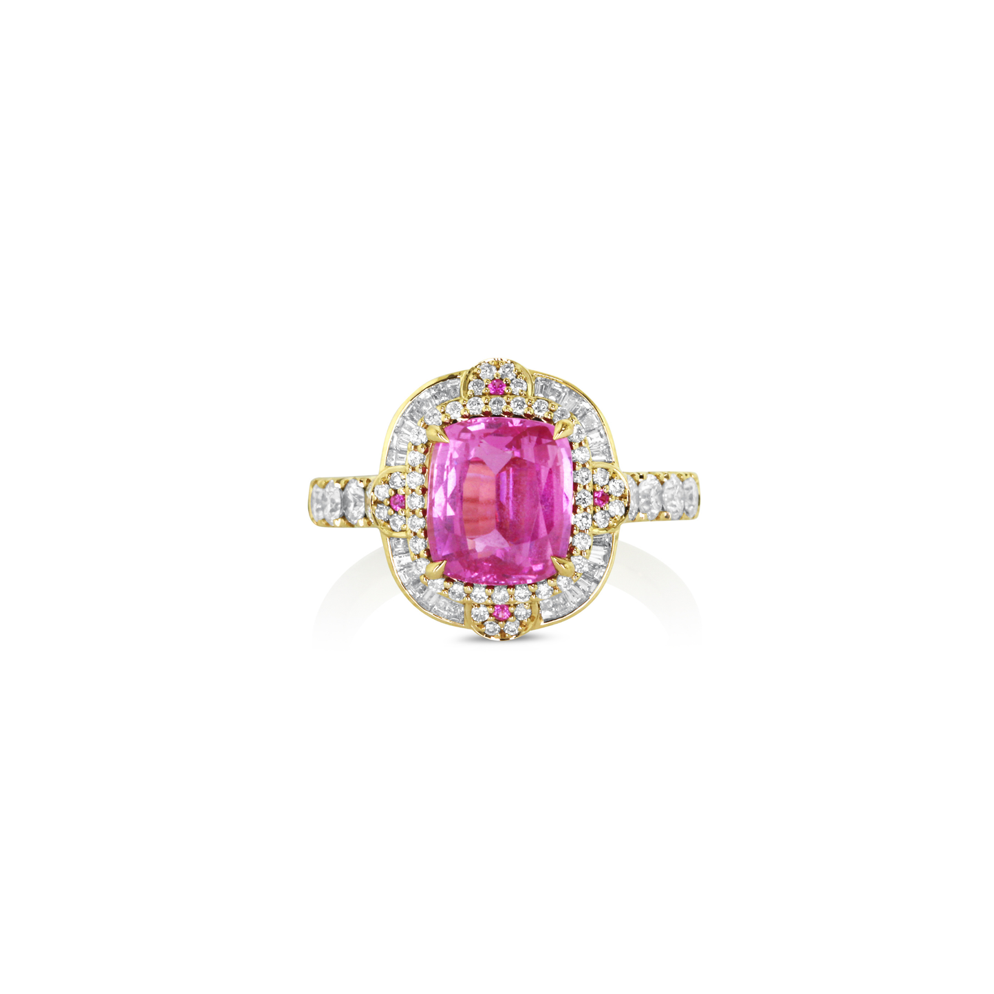 Pink Sapphire & Diamond Ring