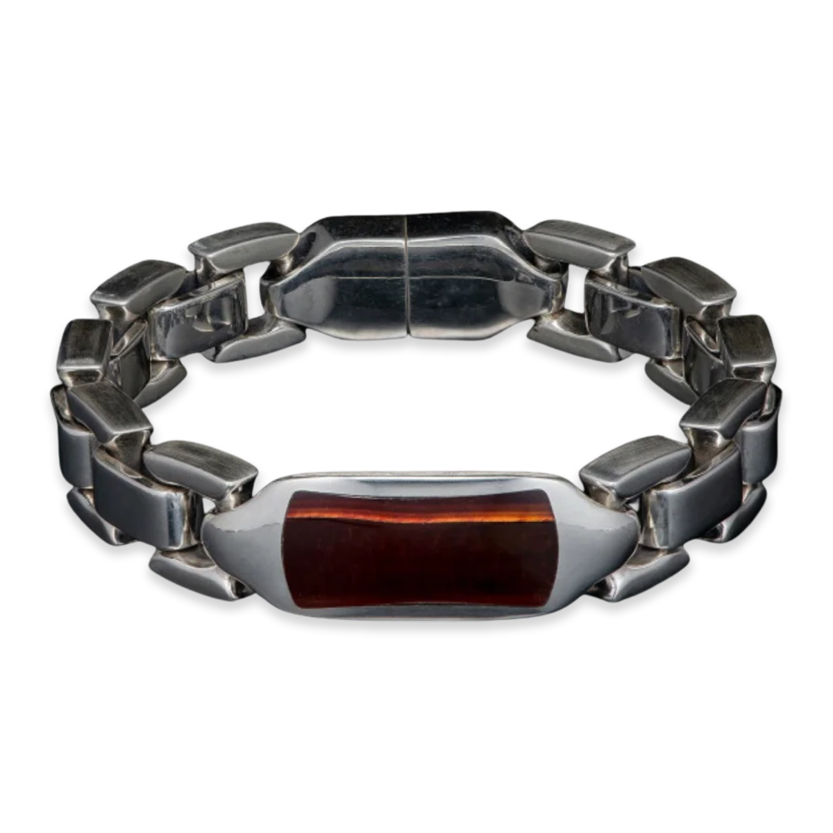 William Henry Sterling Silver Red Tiger Eye Bracelet