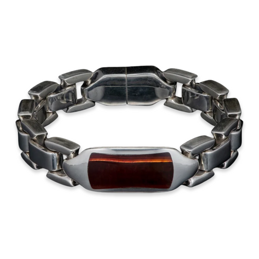 William Henry Sterling Silver Red Tiger Eye Bracelet