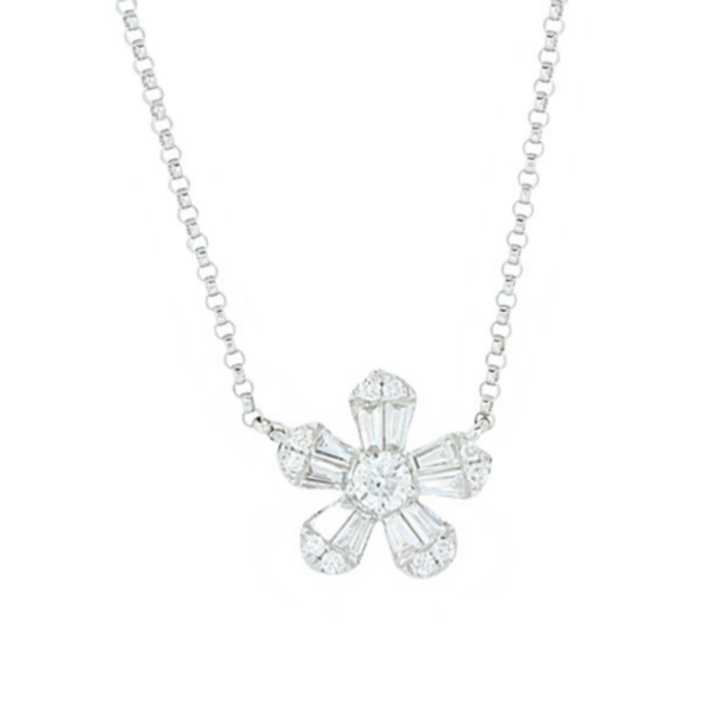 14K White Gold Diamond Necklace