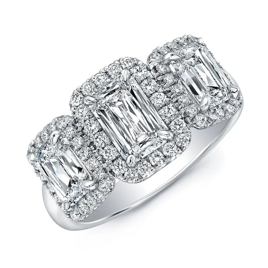 Emerald Cut Diamonds Pavé Platinum Setting