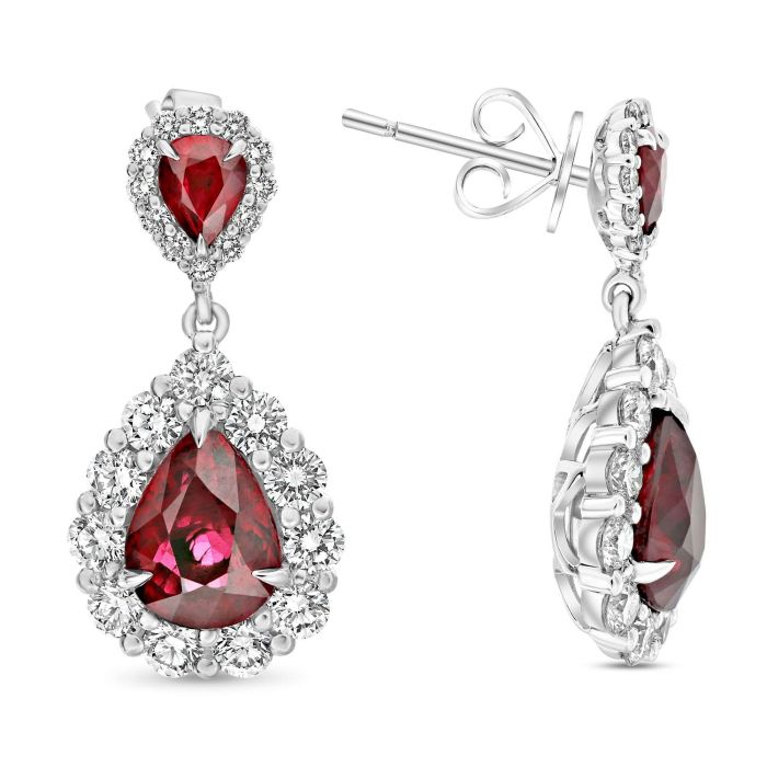 Pear Shape Ruby Earring