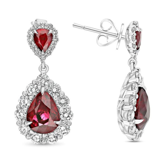 Pear Shape Ruby Earring