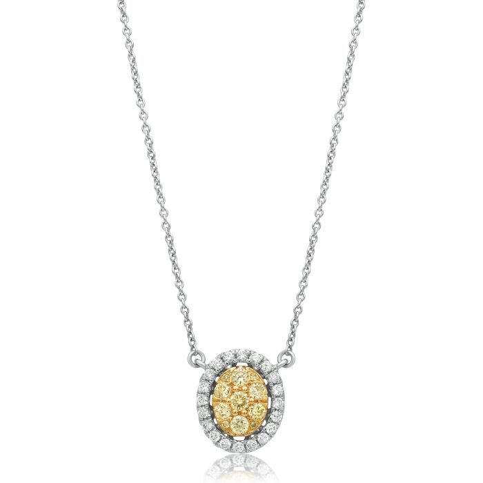 Oval Diamond Cluster Necklace