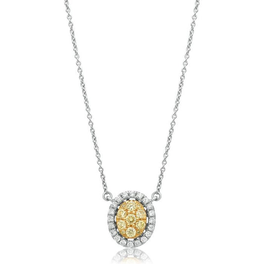 Oval Diamond Cluster Necklace