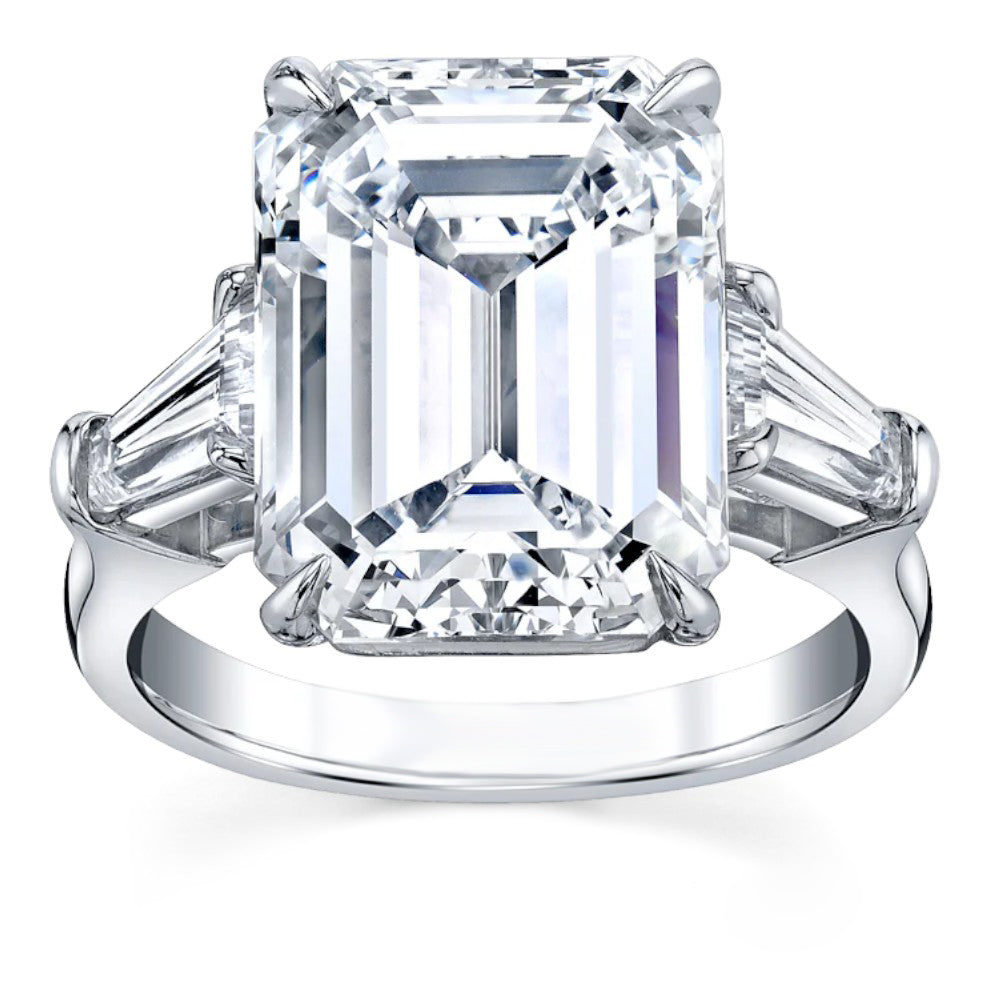 8.43 Carat Platinum Emerald-Cut Diamond Ring