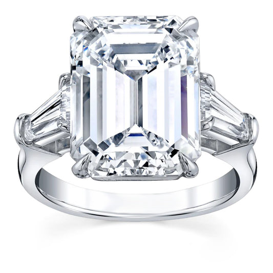 8.43 Carat Platinum Emerald-Cut Diamond Ring