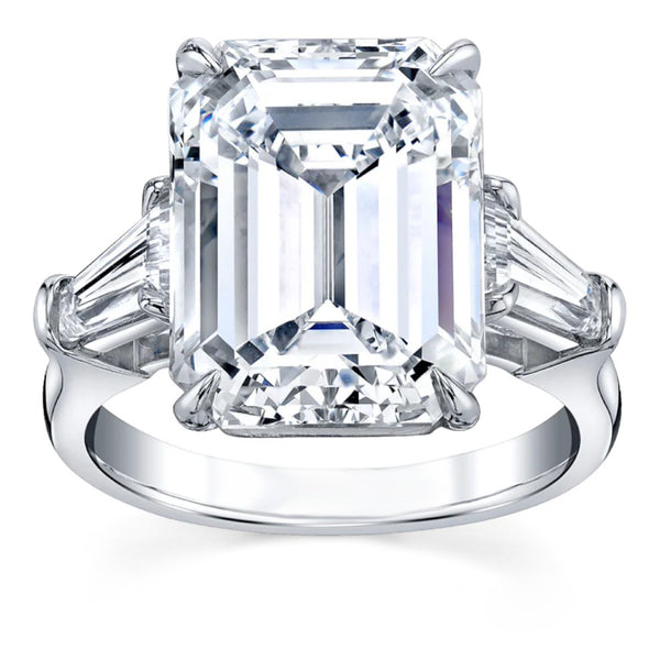 8.43 Carat Platinum Emerald-Cut Diamond Ring
