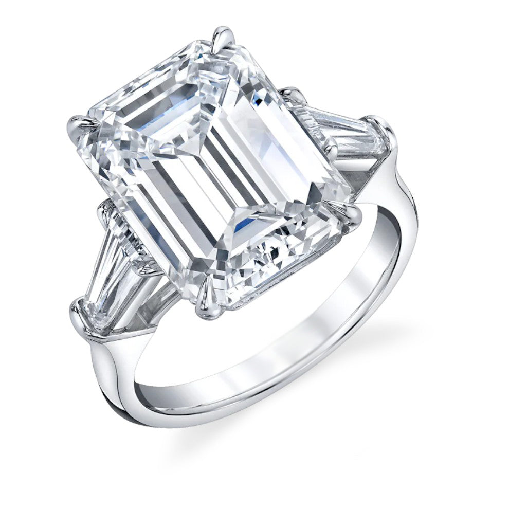 8.43 Carat Platinum Emerald-Cut Diamond Ring