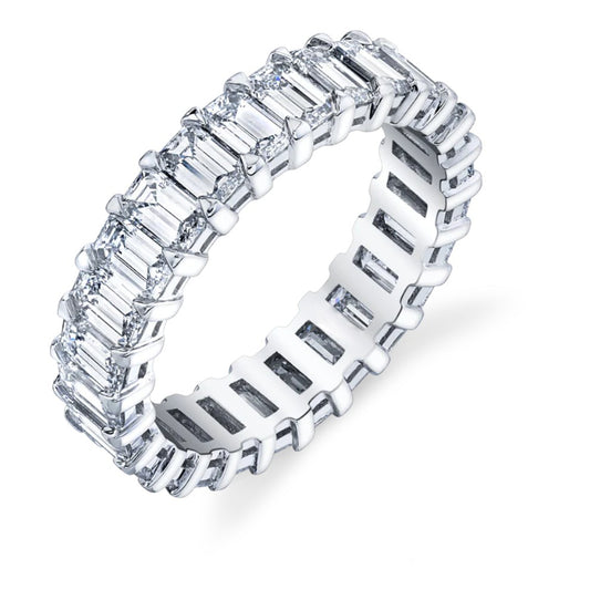 Emerald Cut Platinum Eternity Band