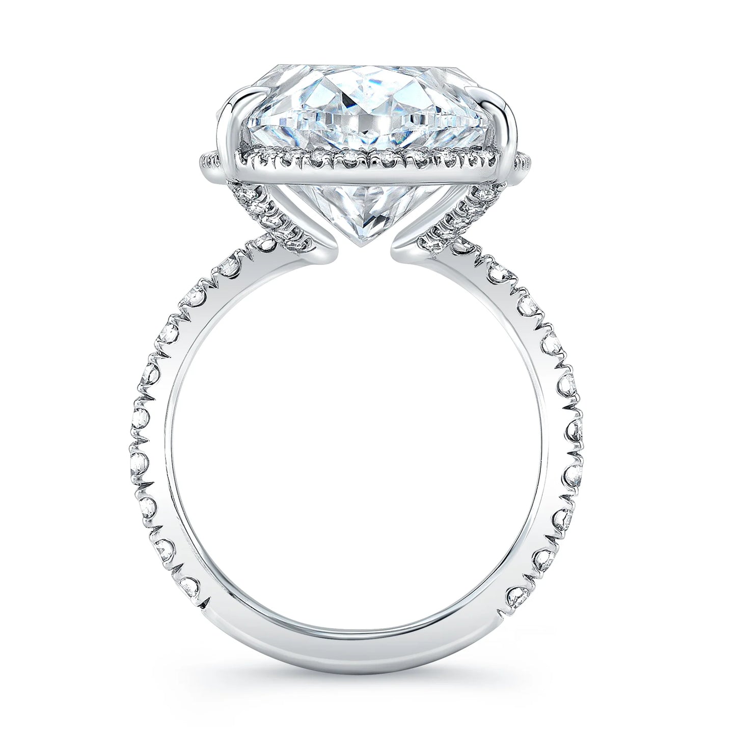 20.09 Carat Platinum Oval-cut Diamond Pavé Ring