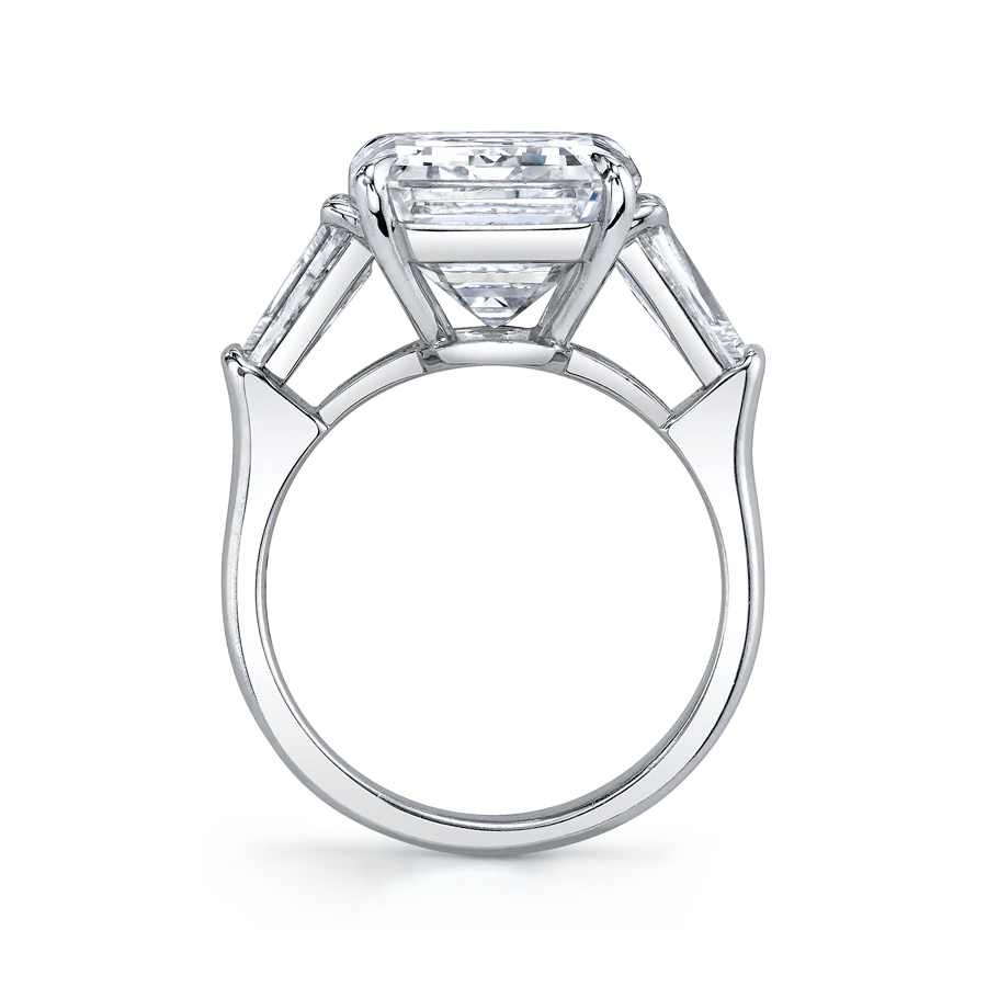 8.43 Carat Platinum Emerald-Cut Diamond Ring
