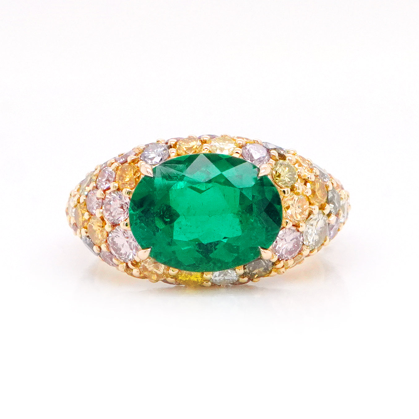 18K Yellow Gold Emerald Ring