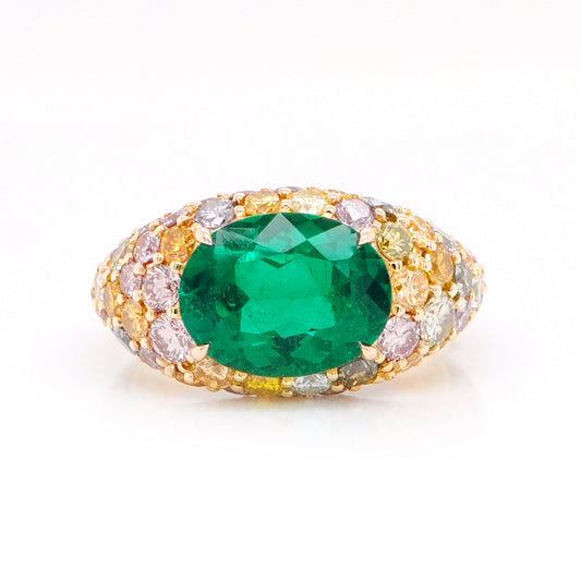 18K Yellow Gold Emerald Ring
