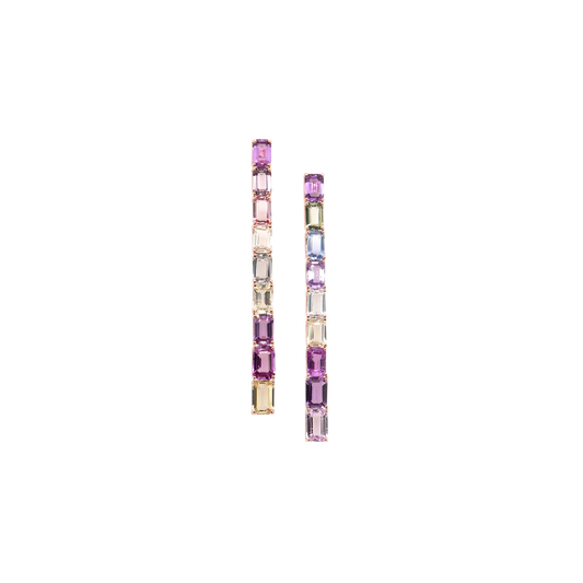 18K Yellow Gold Sapphire Drop Earrings