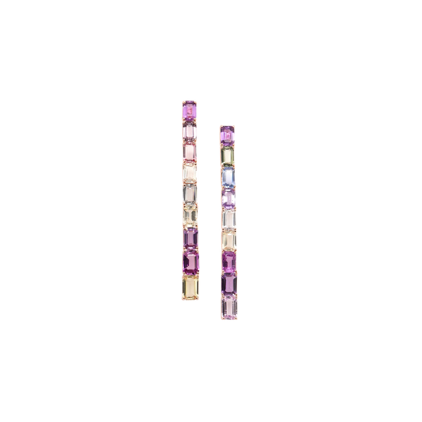 18K Yellow Gold Sapphire Drop Earrings