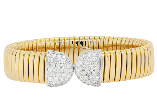 Two-Tone 18K Gold Diamond Bangle