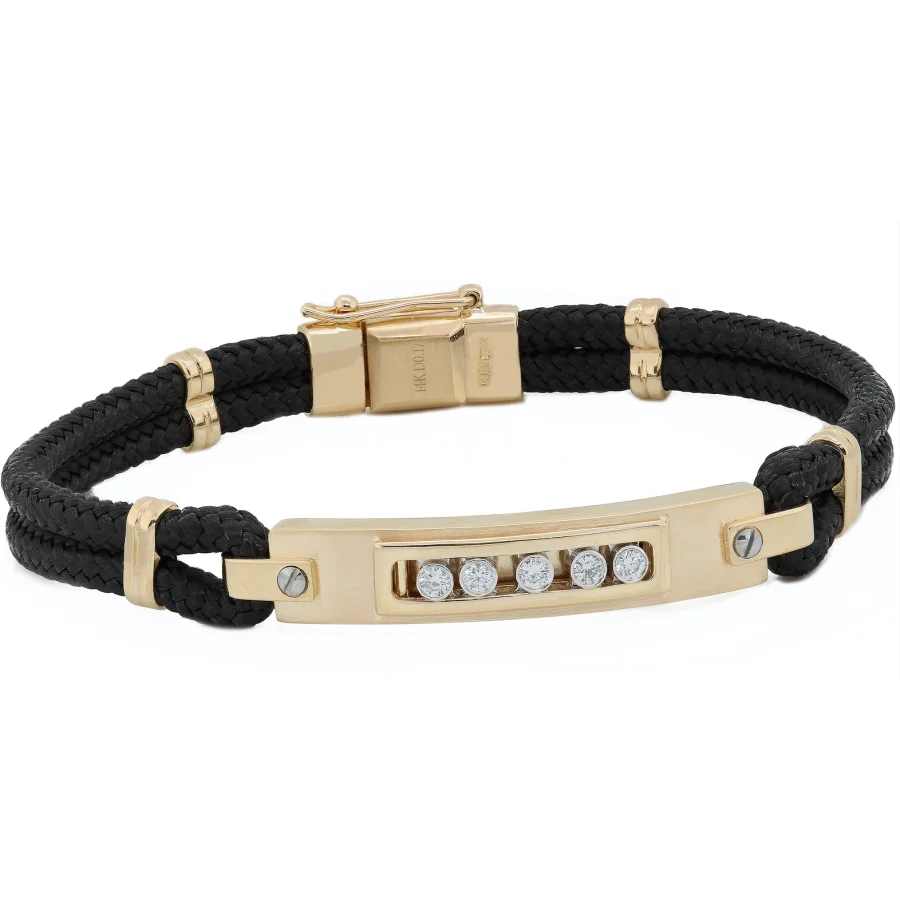 Black Cable and Diamond Bracelet