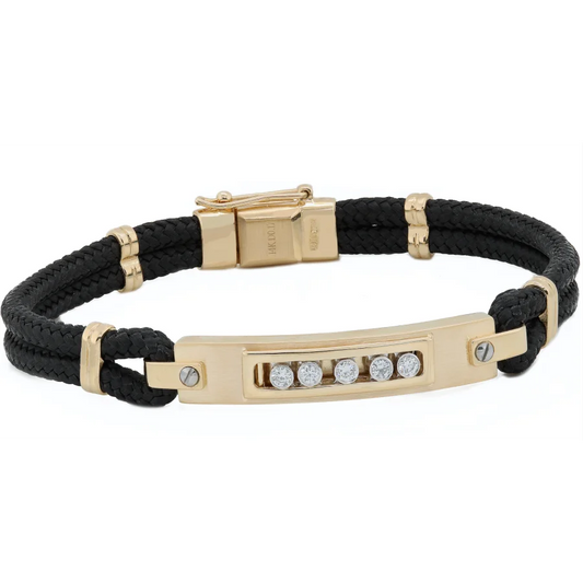 Black Cable and Diamond Bracelet