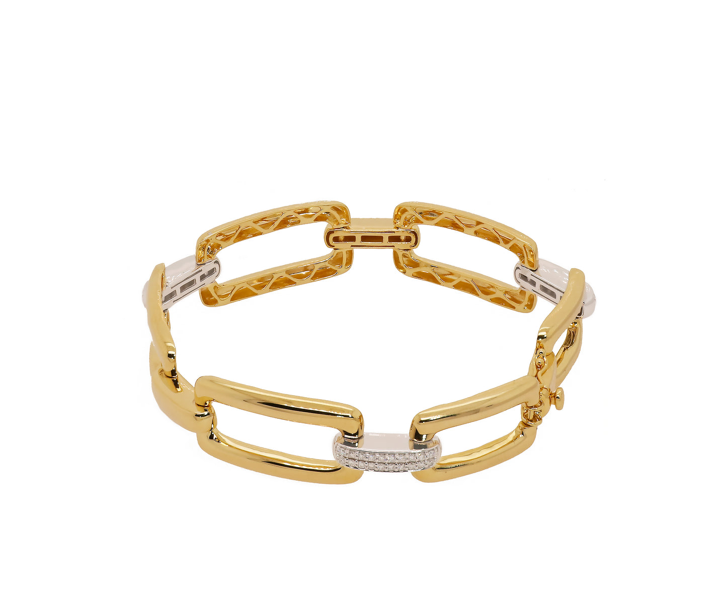 Two-Tone 14K Gold Diamond Bracelet