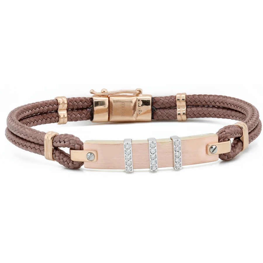 Brown Cable and Diamond Bracelet