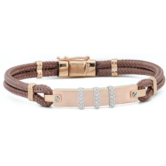 Brown Cable and Diamond Bracelet