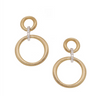 Brushed Gold Circle Dangle Earrings