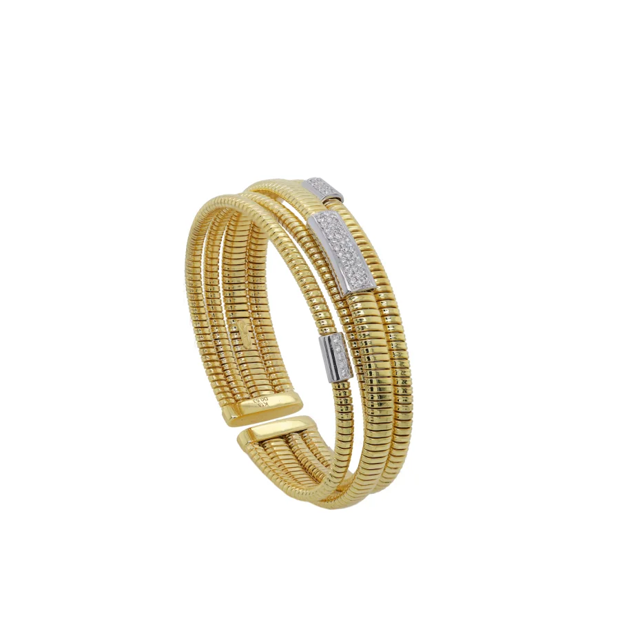 Cable Rope Cuff with Diamonds