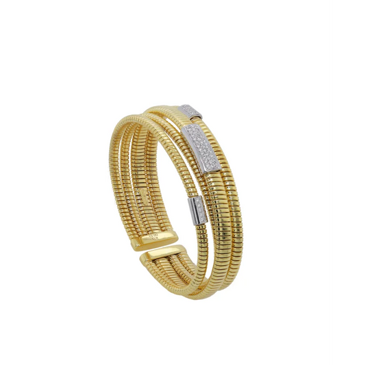 Cable Rope Cuff with Diamonds