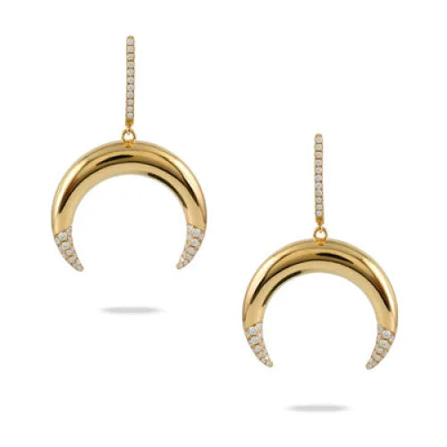 Celestia Yellow Gold Diamond Earrings - Womens earrings