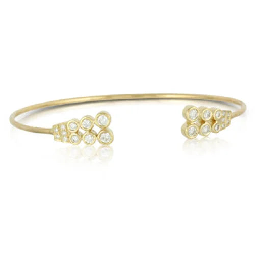 Deco Yellow Gold Diamond Bangle - women’s bracelet