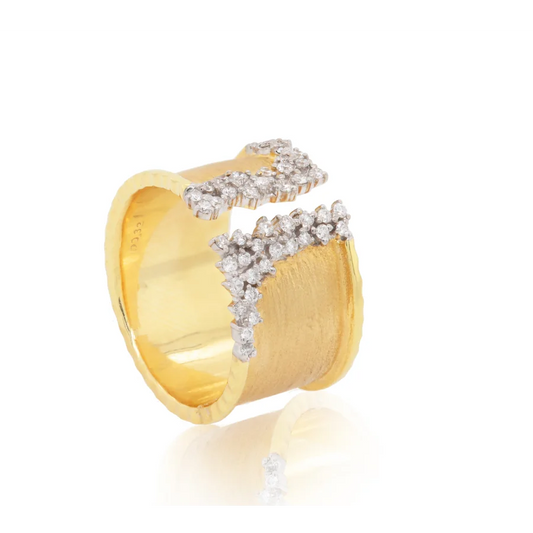 Diamond Encrusted Edge Open Ring